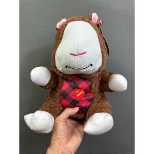 PetSmart Hope Plush Dog Toy Brown White Buffalo Plaid Squeaker 2023Holiday 10.5"